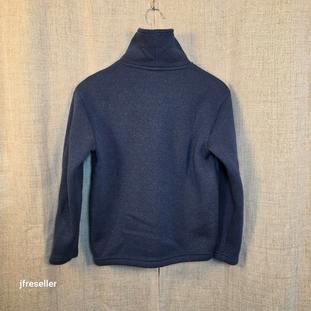 Old Navy Shawl Collar Fleece Sweater Pullover Youth Boys L (10-12) Blue Button